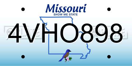 4VHO898 Missouri License Plate
