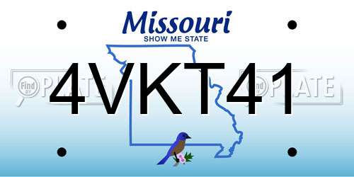 4VKT41 Missouri License Plate