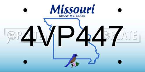 4VP447 Missouri License Plate