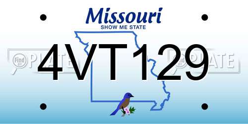 4VT129 Missouri License Plate