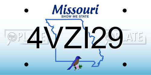 4VZI29 Missouri License Plate