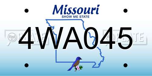 4WA045 Missouri License Plate