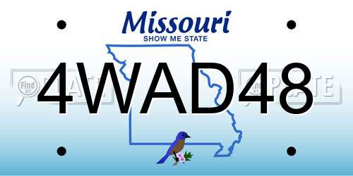 4WAD48 Missouri License Plate