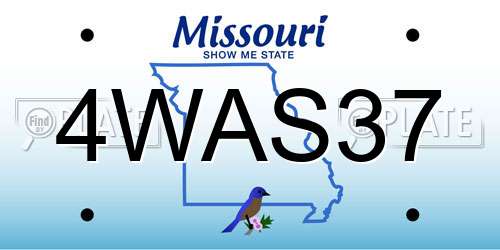 4WAS37 Missouri License Plate