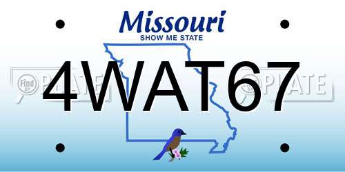 4WAT67 Missouri License Plate