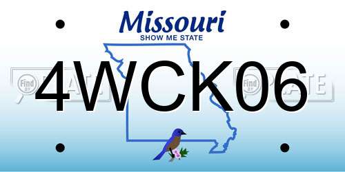 4WCK06 Missouri License Plate