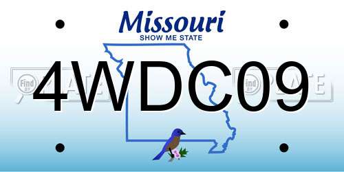 4WDC09 Missouri License Plate