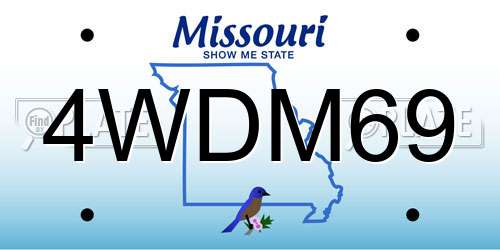 4WDM69 Missouri License Plate