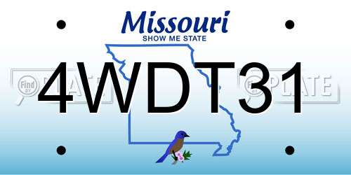 4WDT31 Missouri License Plate