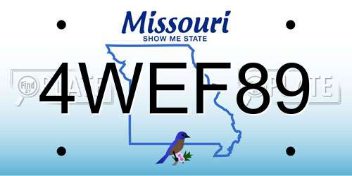 4WEF89 Missouri License Plate