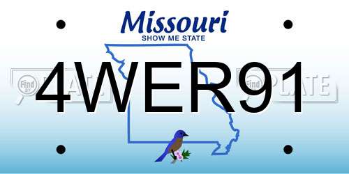 4WER91 Missouri License Plate