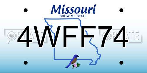 4WFF74 Missouri License Plate