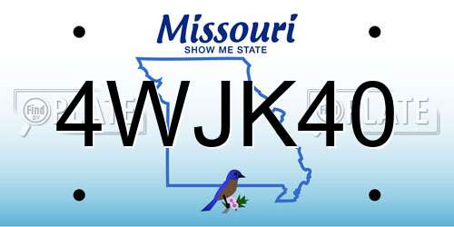 4WJK40 Missouri License Plate