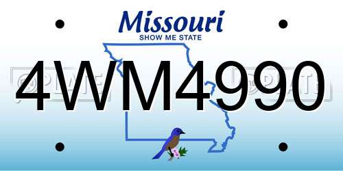 4WM4990 Missouri License Plate