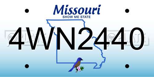 4WN2440 Missouri License Plate