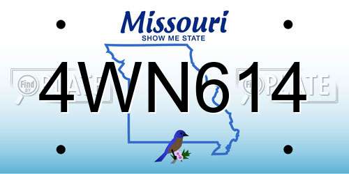 4WN614 Missouri License Plate