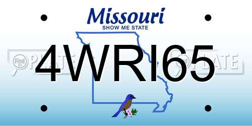 4WRI65 Missouri License Plate