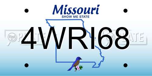 4WRI68 Missouri License Plate