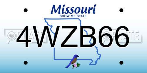 4WZB66 Missouri License Plate