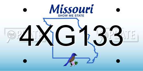 4XG133 Missouri License Plate