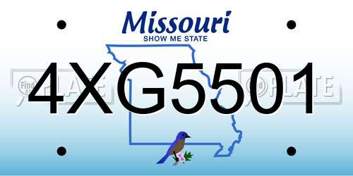 4XG5501 Missouri License Plate