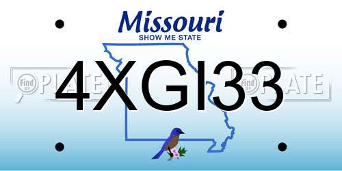 4XGI33 Missouri License Plate