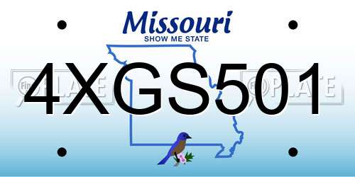 4XGS501 Missouri License Plate