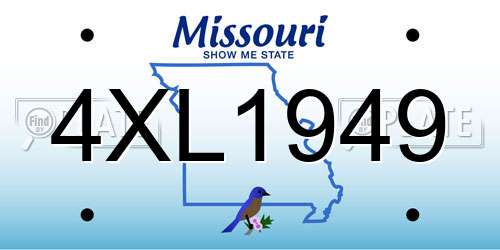 4XL1949 Missouri License Plate