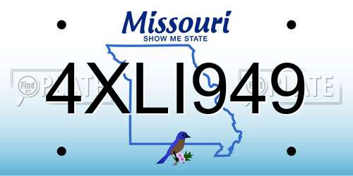 4XLI949 Missouri License Plate