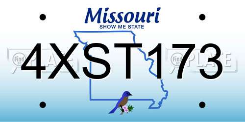 4XST173 Missouri License Plate