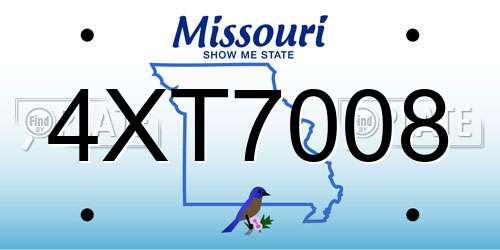 4XT7008 Missouri License Plate