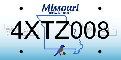 4XTZ008 Missouri License Plate
