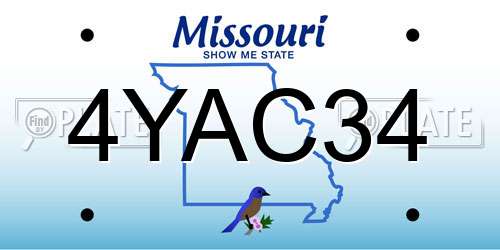 4YAC34 Missouri License Plate
