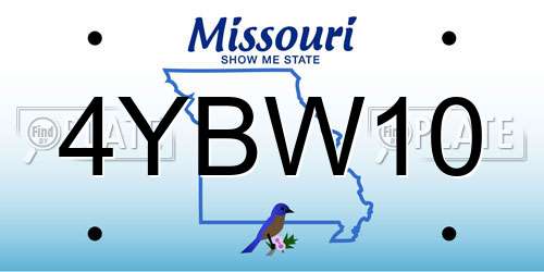 4YBW10 Missouri License Plate