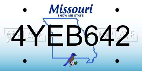 4YEB642 Missouri License Plate