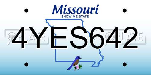 4YES642 Missouri License Plate