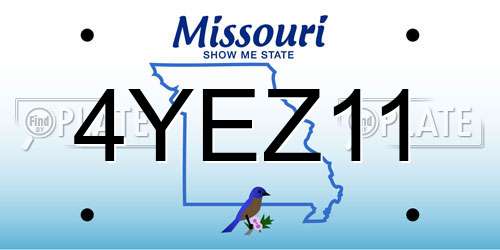 4YEZ11 Missouri License Plate