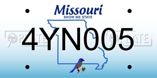 4YN005 Missouri License Plate