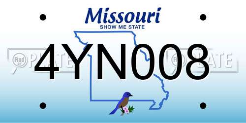 4YN008 Missouri License Plate