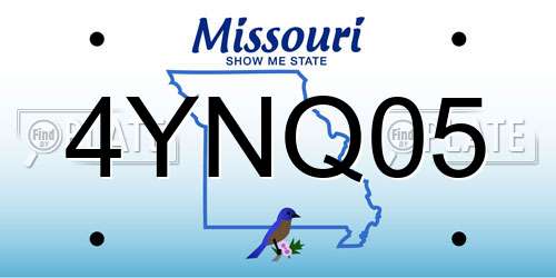 4YNQ05 Missouri License Plate