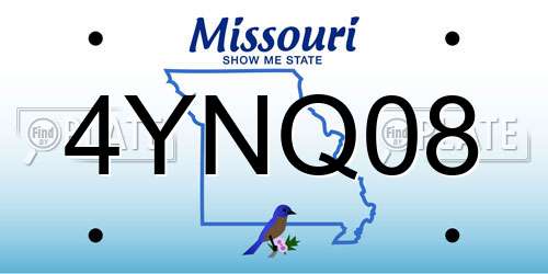 4YNQ08 Missouri License Plate