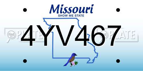 4YV467 Missouri License Plate