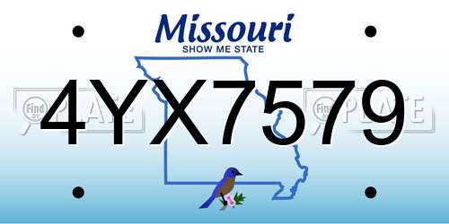4YX7579 Missouri License Plate