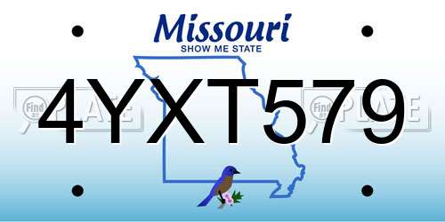 4YXT579 Missouri License Plate