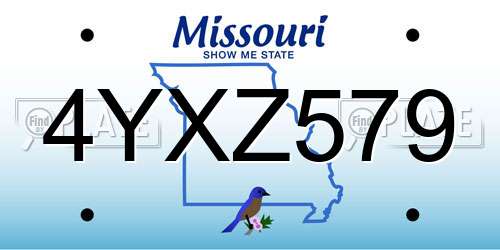 4YXZ579 Missouri License Plate