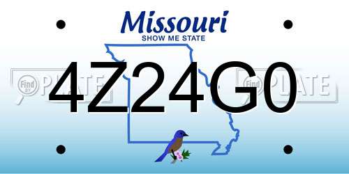 4Z24G0 Missouri License Plate