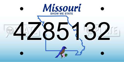 4Z85132 Missouri License Plate