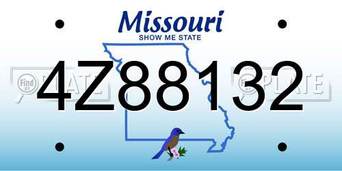 4Z88132 Missouri License Plate