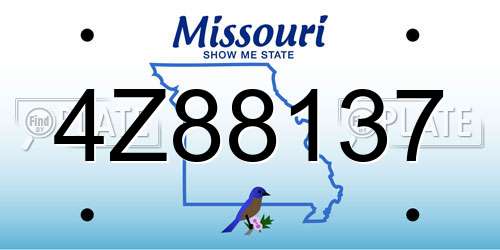 4Z88137 Missouri License Plate