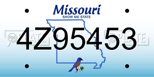 4Z95453 Missouri License Plate